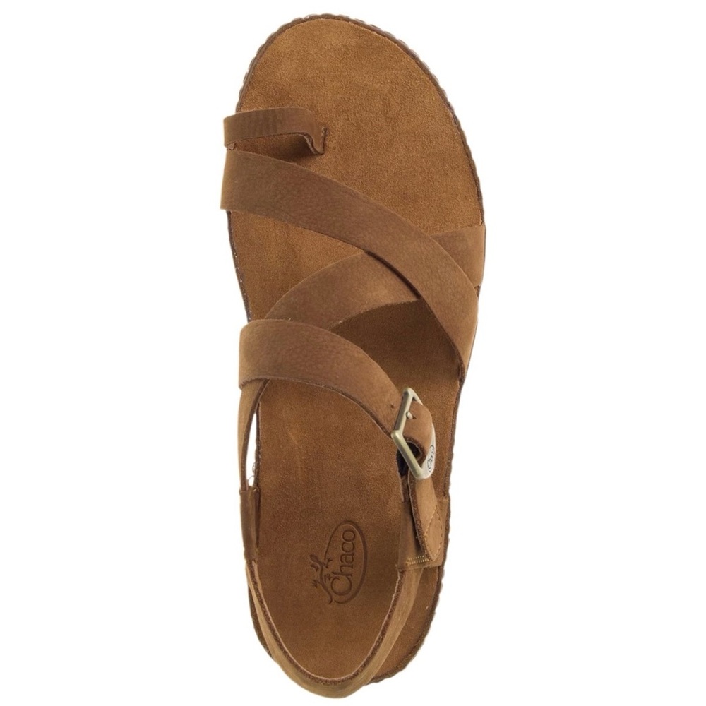 Chaco Women's Brown Leather Strappy Toe-Ring Sandal - Wayfarer Loop Sandal - Picture 2 of 10